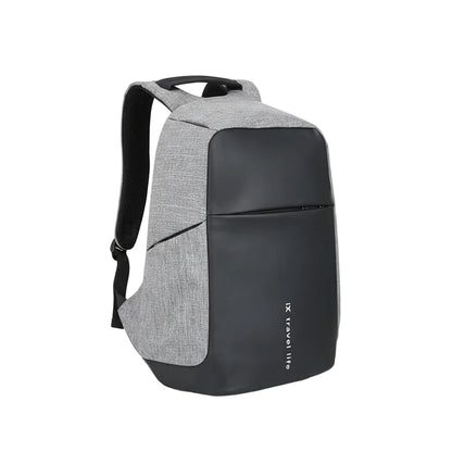 Slim side profile of laptop backpack showing compact design and modern look